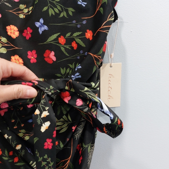 Hutch Zenna Ruched One Piece Swimsuit Black Garden Floral - Picture 5 of 9